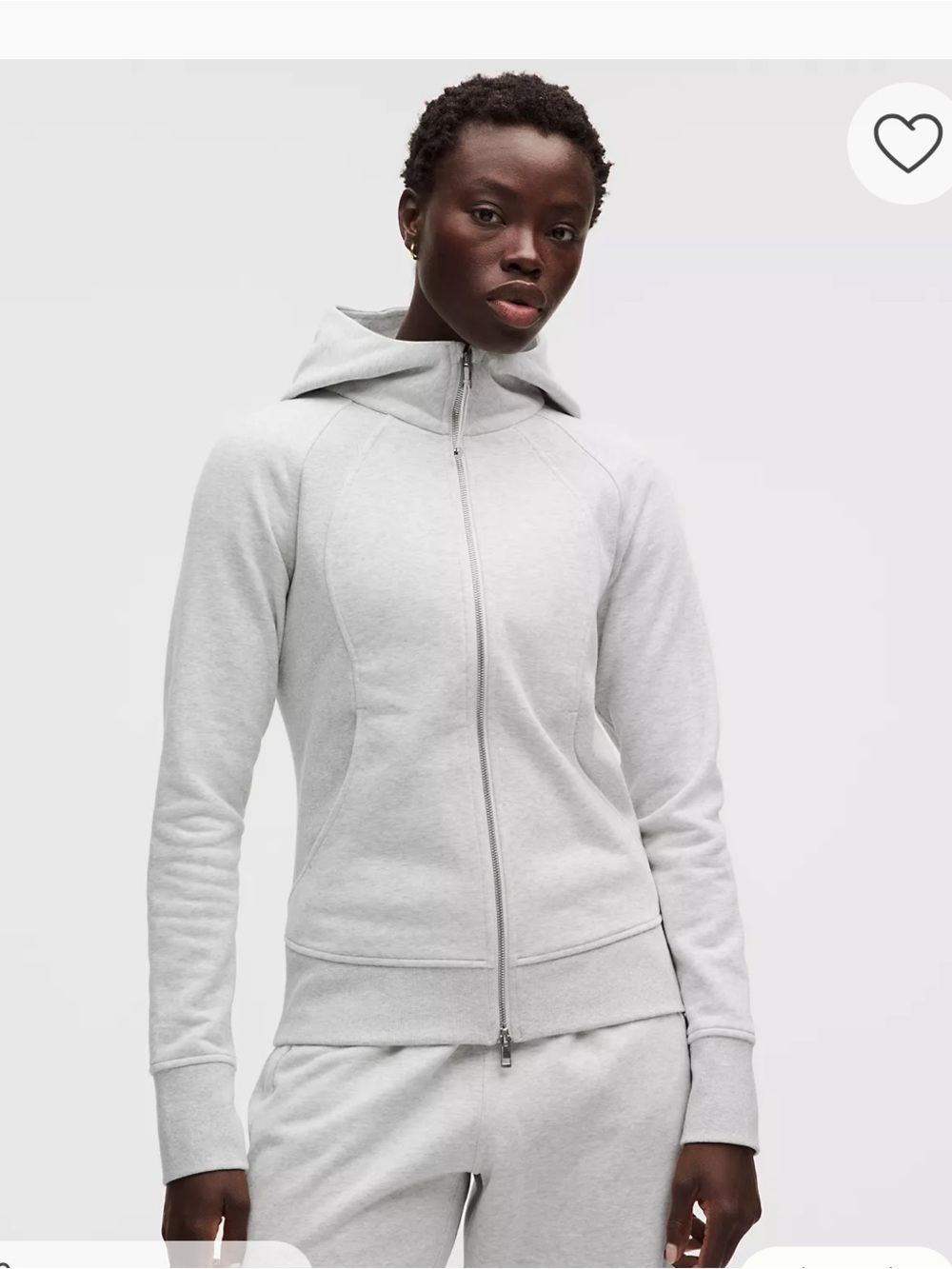 Lululemon Woman's Scuba Evolve Heathered Core Ultra Light Grey Hoodie Sz 6
